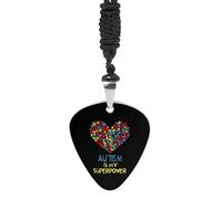 Autism Is My Superpower Fashion Guitar Picks Necklace Music Jewellery Personalized Pendant