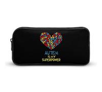 Autism is My Superpower Simple Pencil Case Big Capacity Pouch Box Travel Makeup Bag