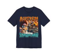 Autism is My Superpower T-Shirt Funny Meme Autism Awareness Pride Graphic Skeleton Tank Unisex Shirt, Navy, Medium