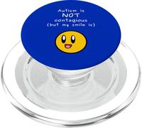 Autism is Not Contagious My Smile ASD Neurodiversity Accept PopSockets PopGrip for MagSafe
