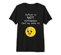 Autism is Not Contagious My Smile ASD Neurodiversity Accept Premium T-Shirt