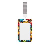 Autism-Jigsaw-Puzzle-Pieces Abs Vertical Id Badge Holder, Name Badge with Clear Scanning Film