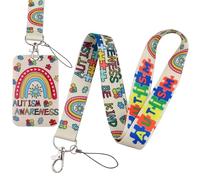 Autism Lanyard & Hidden Disability ID Holder - Adjustable Neck Strap with Detachable Keyring, Water-Resistant Card Protector for Adults, Teens, Kids and Teachers