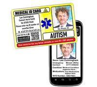 Autism Medical Card, Photo ID, Emergency Autistic Identity Alert, Custom Name, Contacts, Number, Condition, Photograph, ICE SOS SMS (Autism)