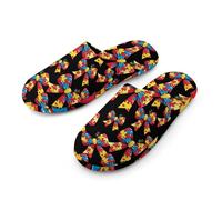 Autism Men's Cotton Slippers Memory Foam Comfort House Shoes Winter Indoor Slipper for Hotel Casa Spa
