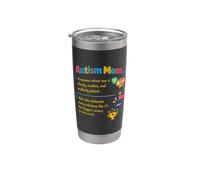 Autism Mom Definition Acceptance Family Support Awareness Stainless Steel Insulated Tumbler