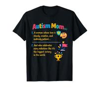 Autism Mom Definition Acceptance Family Support Awareness T-Shirt