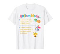 Autism Mom Definition Acceptance Family Support Awareness Value Graphic T-Shirt, Men, White, M