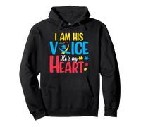 Autism Mom I’m His Voice He Is My Heart Autism Awareness Pullover Hoodie