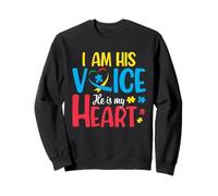 Autism Mom I’m His Voice He Is My Heart Autism Awareness Sweatshirt