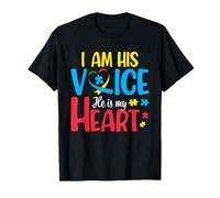 Autism Mom I’m His Voice He is My Heart Autism Awareness T-Shirt