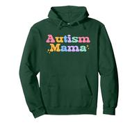 Autism Mom Mama Autism Awareness Mom Autistic Mom ASD Cute Pullover Hoodie, Adult Unisex, Dark Green, XX-Large