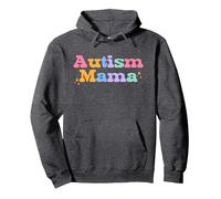 Autism Mom Mama Autism Awareness Mom Autistic Mom ASD Cute Pullover Hoodie, Adult Unisex, Dark Heather Grey, Medium