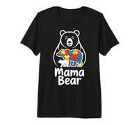 Autism Mom Mama Bear Autistic Child Family Autism Awareness Premium T-Shirt