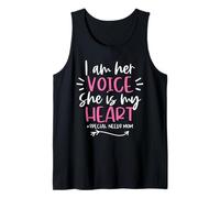 Autism Mom Mother I Am Her Voice She is My Heart Awareness Tank Top