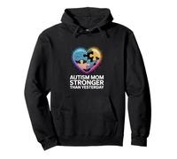 Autism Mom Stronger Than Yesterday Pride Pullover Hoodie