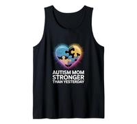 Autism Mom Stronger Than Yesterday Pride Tank Top