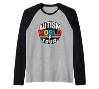 Autism Mom World Tours Awareness Community Autistic Support Raglan Baseball Tee