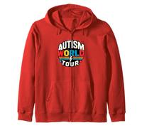 Autism Mom World Tours Awareness Community Autistic Support Zip Hoodie