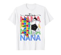 Autism Nana Autism Awareness Coquette Bow Soccer Puzzles T-Shirt