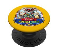 Autism Nana Koala Bear, Neurodivergent ADHD, Donut Milkshake PopSockets Adhesive PopGrip