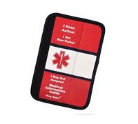 Autism/Non-Verbal/May Not Respond Awareness Medical Alert Seatbelt Cover for Kids and Adults with Emergency Information Form and Pocket by Help Belts. (Red, 9 Inch Full)