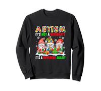 Autism Not A Disability It's A Different Ability Xmas Gnomes Sweatshirt