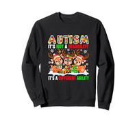 Autism Not Disability It's A Different Ability Xmas Reindeer Sweatshirt