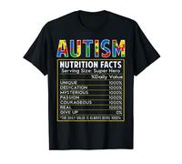 Autism Nutrition Facts Autistic Pride Autism Awareness T-Shirt