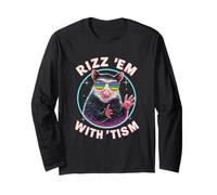 Autism Opossum Fun Rizz Em with The Tism Shirt Meme Autistic Long Sleeve T-Shirt