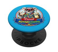 Autism Poppa Koala Bear, Neurodivergent ADHD Donut Milkshake PopSockets Adhesive PopGrip