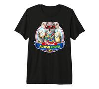 Autism Poppa Koala Bear, Neurodivergent ADHD Donut Milkshake Premium T-Shirt