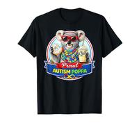 Autism Poppa Koala Bear, Neurodivergent ADHD Donut Milkshake T-Shirt