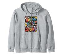 Autism Print Quote Inclusion Awareness Zip Hoodie