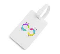 Autism Pro Acceptance Infinity Symbol Luggage Tag TPU Travel Suitcase Identifier Name ID Label Address Card for Women Men