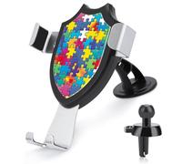 Autism Puzzle Awareness Car Phone Holder Rotatable Mount Dashboard Windshield Air Vent Accessories