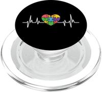 Autism Puzzle Heartbeat Autism Awareness Autistic Pride Mom PopSockets PopGrip for MagSafe