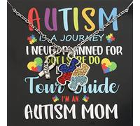 Autism Puzzle Piece Necklace/Earring Gift for Autism Mom (Autism Puzzle N card eu)
