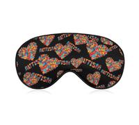 Autism Puzzle Pieces Heart Blackout Sleep Mask for Side Sleeper Soft Covers for Travel Essentials Nap