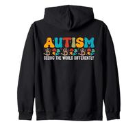 Autism Seeing The World Differently Autism Awareness Gifts Zip Hoodie