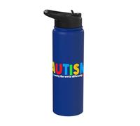 Autism Seeing The World Differently Autism Awareness Month Stainless Steel Insulated Water Bottle