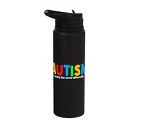Autism Seeing The World Differently Autism Awareness Month Stainless Steel Insulated Water Bottle