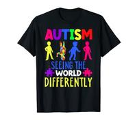 Autism Seeing The World Differently Upside Autism Awareness T-Shirt