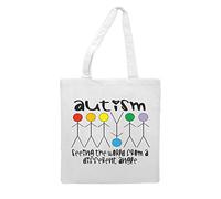Autism Seeing The World From A Different Angle Awareness tote style shopping bag - white