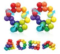 Autism Sensory Toys for Autistic Children, 2 Pack Fidget Toys for Kids Adults, Autistic ADHD Rainbow Ball Stress Toy, Stocking Stuffers Airplane Car Travel Essentials Calm Down Toddler Activities Toy