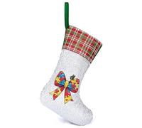 Autism Sequin Christmas Stocking Xmas Hanging Stockings for Fireplace Tree Holiday Party Decorations