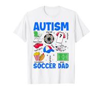 Autism Soccer Dad Papa Autism Awareness Support Autistic T-Shirt