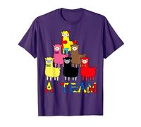 Autism Spectrum Awareness Support Colorful Kawaii Cool Llama T-Shirt, Men, Purple, Medium