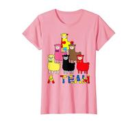Autism Spectrum Awareness Support Colorful Kawaii Cool Llama T-Shirt, Women, Pink, X-Large
