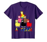Autism Spectrum Awareness Support Colorful Kawaii Cool Llama T-Shirt, Youth, Purple, Medium